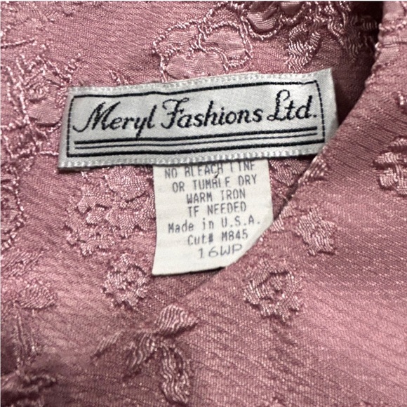 MERYL FASHIONS Ltd Pink Textured  Vintage Dress Suit 16WP. NWOT - Picture 5 of 8